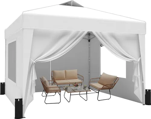 SANWAY Tienda de campaña desplegable de 10 x 10 pies con paredes laterales x 4 – Tienda de campaña de fácil instalación, impermeable, resistente a