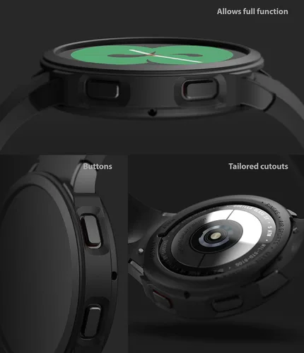 Vista 5 de Ringke Air Sports - Funda compatible con Samsung Galaxy Watch 4 de 1.575 pulgadas, delgada, suave, flexible, resistente, de TPU, bisel elevado