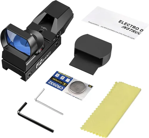 Vista 7 de EZshoot Mira de Pistola de Punto Rojo y Verde con Visor Reflex, 4 Retículas Ajustables Holograma Óptica con Montaje de Carril de 20 mm