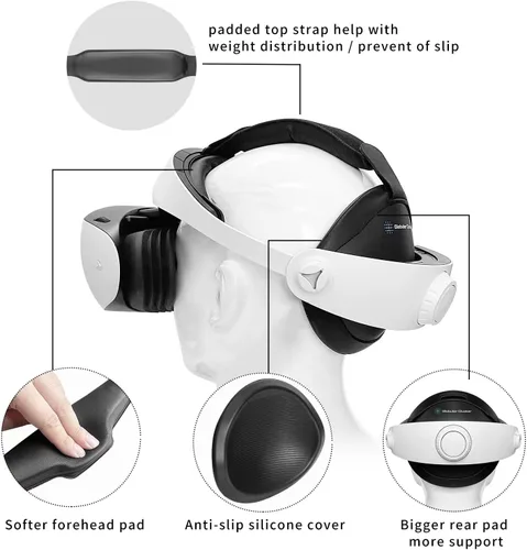 Vista 2 de Globular Cluster CMP2 Comfortable Mod for PS VR 2 - Sweet Spot Keeper- Weight Balancer-Soft Forehead Pad-Bigger Softer Anti-Slip Rear Pad