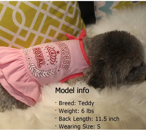 Vista 5 de KYEESE Vestidos para perro, corbata de moño rosa, ropa para mascotas, chaleco Yorkshire, camisa, vestido de verano para perro, princesa, XS