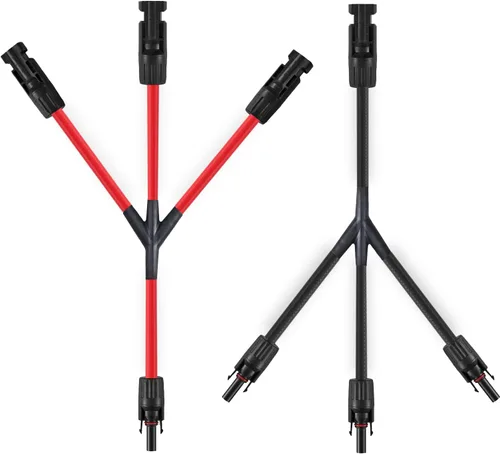Vista 10 de Conectores solares en Y, adaptador paralelo de cable de 10AWG para panel solar (Rojo y Negro)