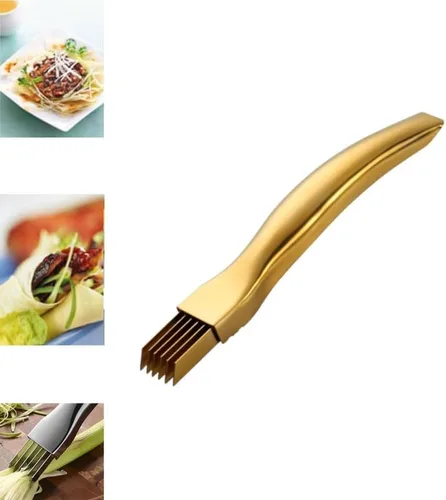 Vista 14 de 2024 Nuevo Cuchillo de Seda para Rallar, Cuchillo de Cebolla Verde Cortada de Acero Inoxidable, Cortador de Vegetales de Cocina, Cortador de Cebolla