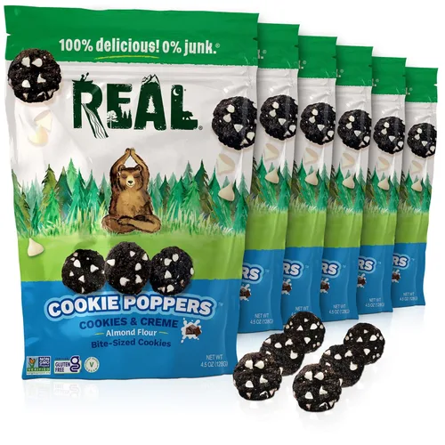 Vista 9 de REAL Mini galletas con chispas de chocolate, galletas horneadas semisuaves sin gluten, sin lácteos, veganas, kosher, paleo, deliciosas mini galletas