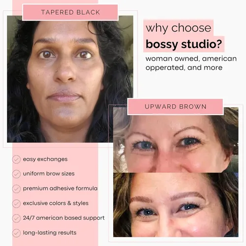Vista 8 de Brows by Bossy Tatuaje temporal para cejas 8 colores y 6 estilos adhesivos impermeables para cejas, tatuajes falsos para el cabello como pelar