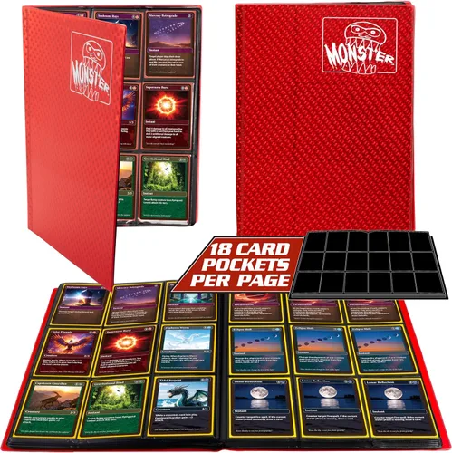 Monster Binder - Álbum de tarjeta coleccionables, 9 bolsillos para tarjetas, retiene 360 de Yugioh, Magic, y Pokémon