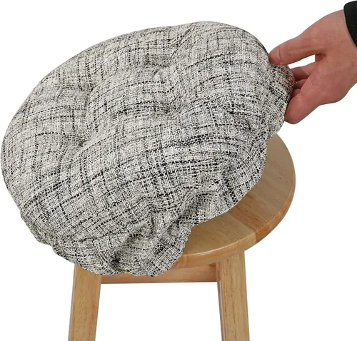 Vista 15 de SINOSSO Cojín moderno para taburete de bar de diámetro 14, diseño de entretejido de moda, antideslizante, de silicona, redondo, funda de cojín Beige