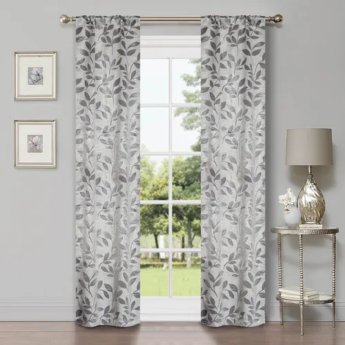 Vista 154 de Superior Cortinas opacas, oscurecimiento de la habitación para dormitorio, bloqueo solar, térmicas, cortinas bohemias modernas, colección de hojas