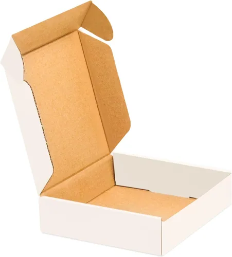 Paquete de 50 cajas de envío pequeñas, 4 x 4 x 1 pulgadas, correo corrugado, caja de cartón Wonfer color blanco
