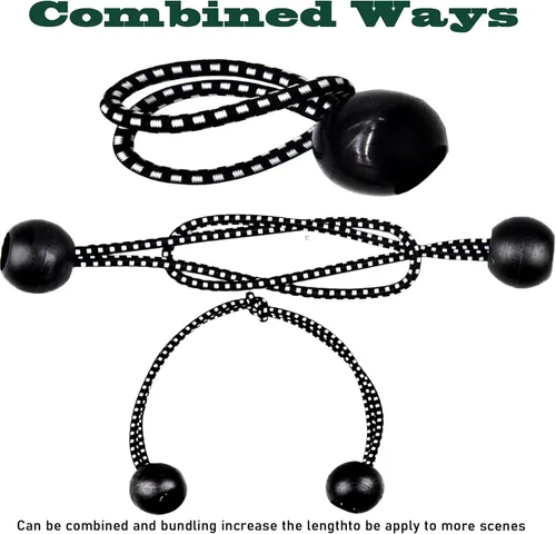 Vista 7 de Garden Expert Cuerdas elásticas de bolas de 6 pulgadas, 25 bolas elásticas con cuerda elástica, correa de amarre de lona resistente para tela