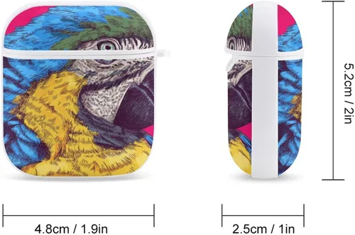 Vista 2 de Airpods Case Color Parrot Airpod Funda rígida para auriculares Apple Airpods1 Airpods2