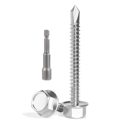 Vista 7 de VGBUY 320 piezas de tornillos autoperforantes para metal, #6 x 1/2 pulgada de acero inoxidable 410 tornillos autorroscantes para chapa de metal