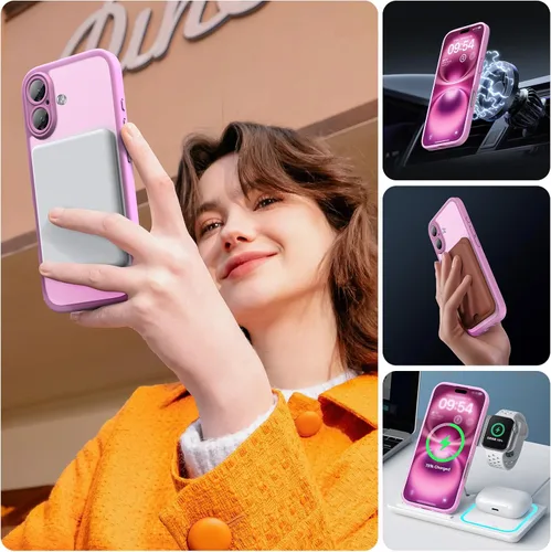 Vista 739 de TOCOL Funda para iPhone 11, compatible con Magsafe, protección completa de cámara, imanes integrados, protección contra caídas, funda translúcida