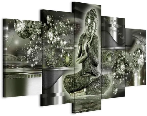 Vista 19 de artgeist Lienzo acústico para pared, 40 x 20 pulgadas, 5 piezas de imagen con espuma acústica de impresión de sonido, sala de arte acústica #01