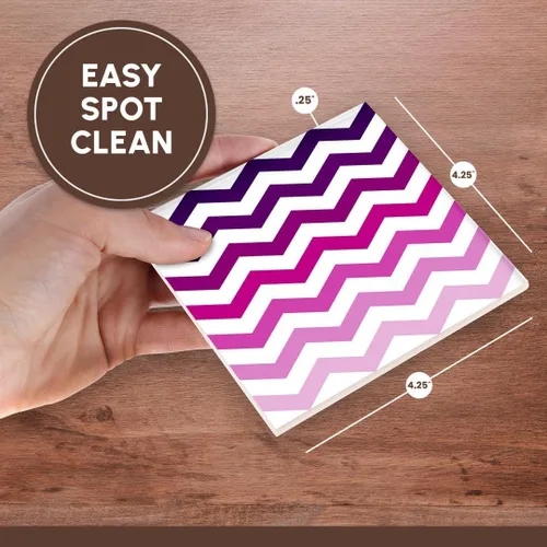 Vista 7 de 3dRose cst_163955_3 Chevron Ombre, púrpura, rosa cerámica posavasos para azulejos (4 unidades)