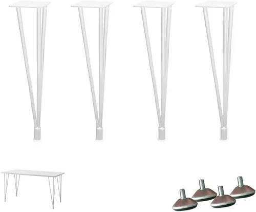 Vista 6 de Patas ajustables de metal para muebles, patas de mesa de centro, 3 varillas, ajustables de 0 a 0.394 in, para escritorio, mesa de comedor, mesa