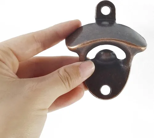 Vista 4 de ROYHOO Abrebotellas de pared, 16 piezas, abridor de cerveza vintage con tornillos de montaje, juego para tapa de cerveza, botella de Coca-Cola