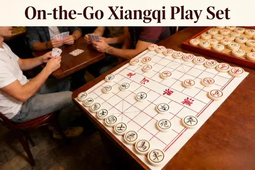 Vista 3 de MAGIKON Ajedrez chino, Xiangqi de plástico duro con caja de plástico, diámetro de 1-1/5 pulgadas