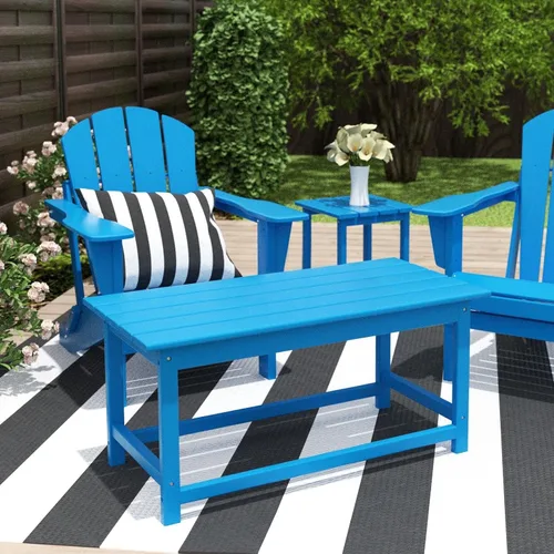 Vista 21 de Costaelm Mesas Laterales Cuadradas para Exteriores, Mesas de Patio Adirondack para Exteriores, Mesa Lateral de Patio de HDPE Resistente a