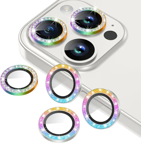 Vista 40 de AGVEE Paquete de 6 unidades para iPhone 12 Pro/12/12 Mini/11 Pro Max/11 Pro/11 Pro/11 Protector de lente de cámara, anillo de metal brillante