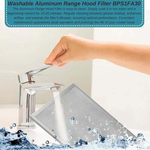 Vista 6 de Broan Model BPS1FA30 - Filtro de grasa para campana extractora BPS1FA30, S99010299, repuesto para NuTone Allure 30 pulgadas WS1 QS2 y Broan QS1 30