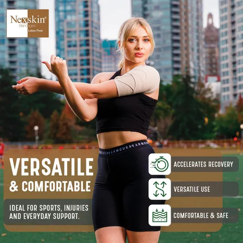Vista 4 de Vendaje elástico premium (2 pulgadas de ancho, paquete de 2) – NexSkin vendajes de compresión atlético/médica sin látex con cierre de velcro