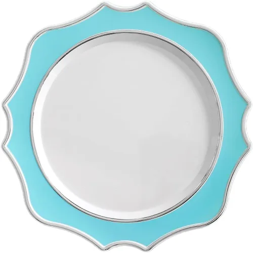 Vista 18 de OCCASIONS" - 10 piezas de platos base de plástico festoneados desechables/reutilizables de 13.25 pulgadas para bodas