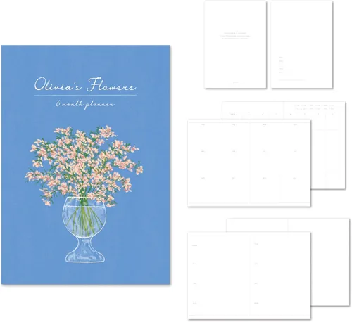 Vista 73 de Monolike B6 Archive - Agenda de 6 meses, color verde, planificador académico, planificador semanal y mensual, programador