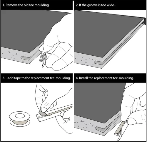 Vista 5 de Outwater Industries 12 Pies Negro 3/4 Pulgada Centro Barbado Moldura en T Moldura Pro Pack