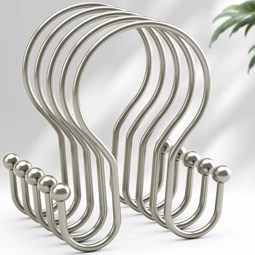 Vista 23 de AmazerBath Ganchos de Cortina de Ducha Anillos de Cortina de Ducha Negros, Ganchos de Cortina de Ducha de Metal a Prueba de Óxido, Anillos de Gancho