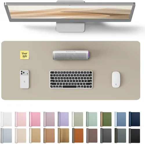 Vista 116 de YSAGi Protector de cuero para escritorio, alfombrilla de escritorio de oficina, alfombrilla grande para mouse, antideslizante, de piel sintética