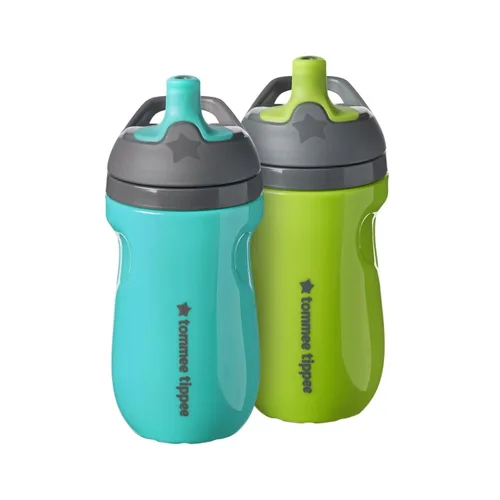 Vista 9 de Tommee Tippee - Botella de agua aislada con pico deportivo para niños pequeños de 9oz, sin derrames, vasitos para niños de 1 a 3 años, válvula