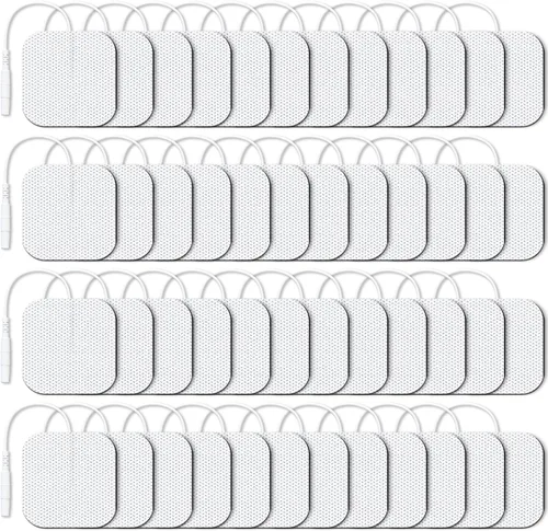 AUVON TENS - Almohadillas de electrodo de 2 x 2 pulgadas, paquete de 48 unidades, almohadillas reutilizables sin látex con autoadhesión mejorada,