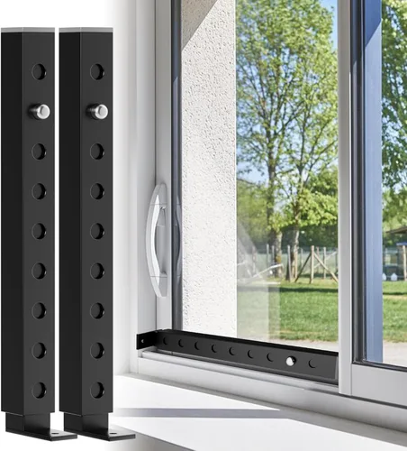 Vista 10 de ZhouDaShu Barras de bloqueo verticales ajustables para ventana, barras de seguridad para ventanas pequeñas en el interior, cerraduras de ventana