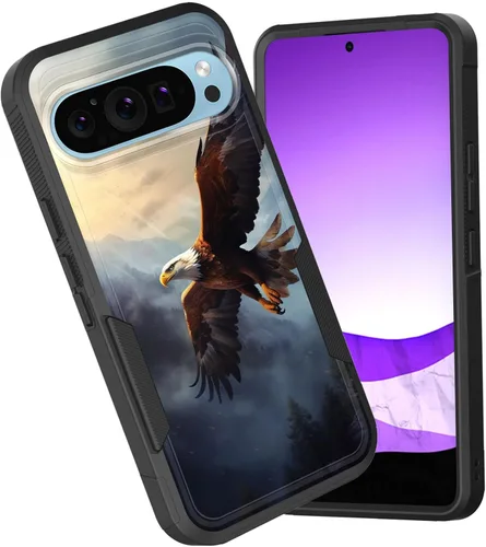 Vista 92 de Funda para Pixel 7a, funda protectora híbrida de doble capa resistente a prueba de golpes de policarbonato duro de silicona suave TPU para Google