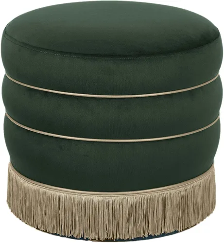 Vista 10 de TOV Furniture Lakka - Otomana de terciopelo negro
