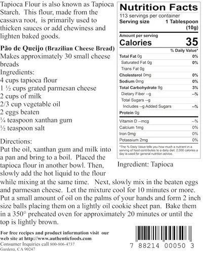 Vista 3 de Authentic Foods Harina de Tapioca - 2.5 lb