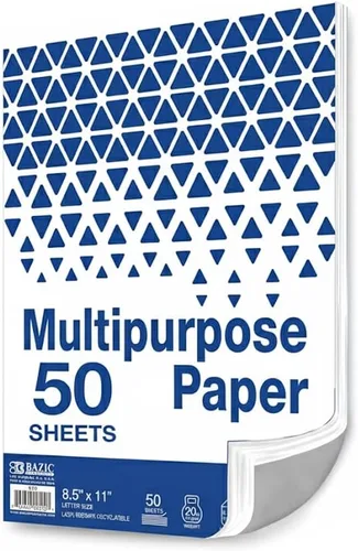 BAZIC Products Copia de papel en blanco y papel multiusos, papel de impresora a color blanco de 8.5 x 11 pulgadas para máquinas de inyección de