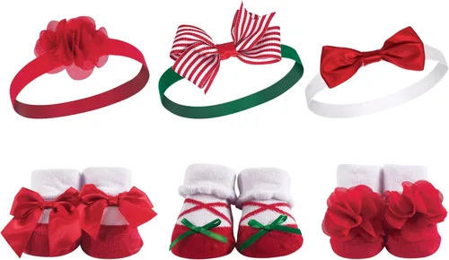 Vista 30 de Hudson Baby Conjunto de regalo de diadema y calcetines para niña
