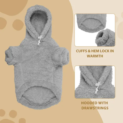 Vista 2 de Suéteres mullidos para perros grandes, ropa con capucha para mascotas, abrigos cálidos y suaves para mascotas, suéteres para perros extra grandes
