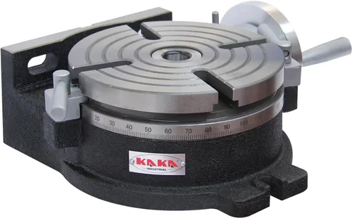 Vista 11 de KAKA INDUSTRIAL HV-4, mesa giratoria vertical horizontal de 4 pulgadas, TSL, manga central MT2, mesa de fresado de precisión de 3 ranuras, rotación