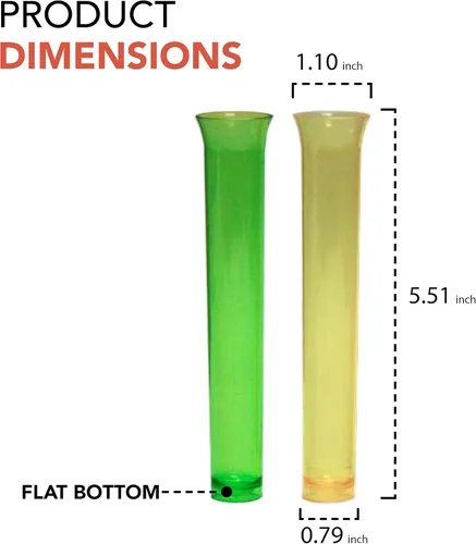 Vista 2 de Party Essentials Party Supplies - Vasos de plástico de 1.5 onzas para licor, whisky, tequila, vodka, 15 unidades, dorado y verde