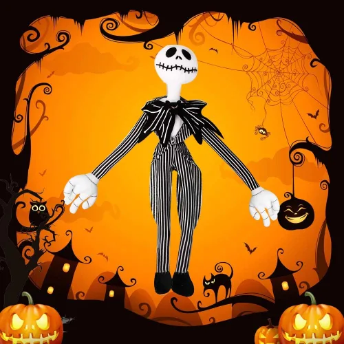 Vista 6 de Nightmare Before Christmas Jack Skellington - Muñeca de peluche de calabaza King (muñeca Jack de 20 pulgadas)