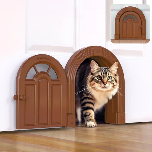 Purrfect Portal Meow Manor XL Puerta interior para gatos – Puerta para mascotas sin solapa para puertas interiores, fácil instalación de bricolaje,