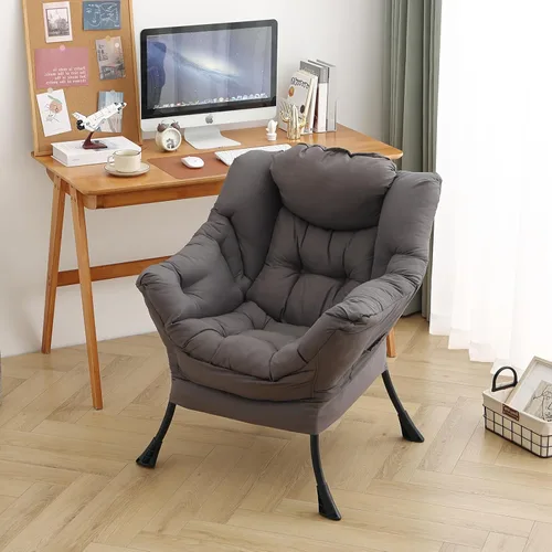 Vista 233 de Silla Lazy con otomana, silla moderna con reposapiés plegable, silla de acento de salón, cómoda silla de lectura para dormitorio, estudio, sala
