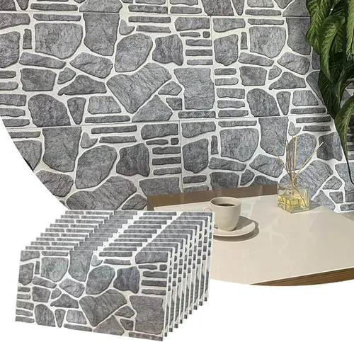 Vista 26 de Dundee Deco Paneles de Pared 3D - Revestimiento Aspecto de Piedra Gris Azulado Blanco Paneles de Pared, Revestimiento de Espuma de Poliestireno
