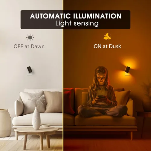 Vista 5 de Briignite - Luces nocturnas led enchufables, 3CCT, sensor de anochecer a amanecer, de 3000 K, regulable para pasillo, dormitorio, escalera, paquete