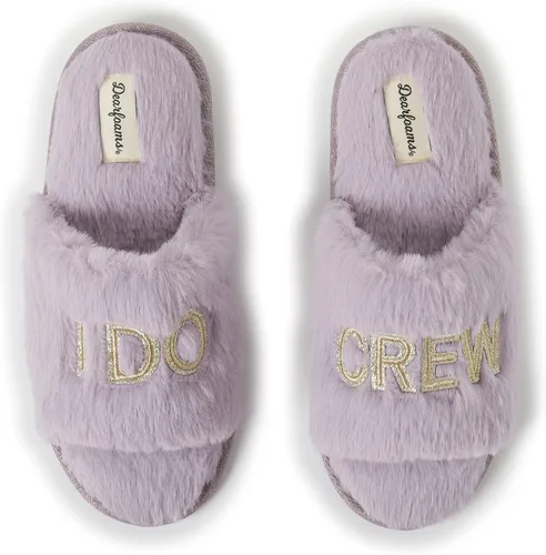 Vista 10 de Dearfoams Regalos para novia y dama de honor, pantuflas I Do Crew para boda y despedida de soltera
