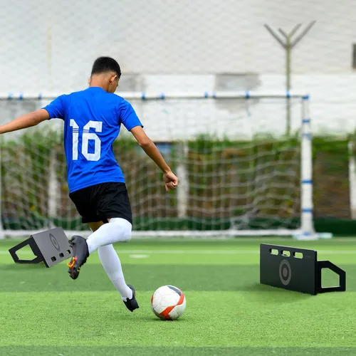 Vista 8 de VEVOR Soccer Rebounder Board, Portable Soccer Wall with 2 Angles Rebound, Foldable HDPE Kickback Rebound Board, Soccer Training Equipment for Kids