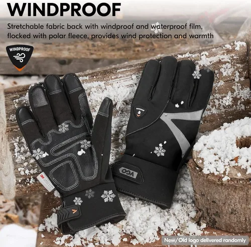 Vista 5 de Vgo 3M C100 - Guantes de trabajo de invierno de cuero sintético forrados (SL8777FW)